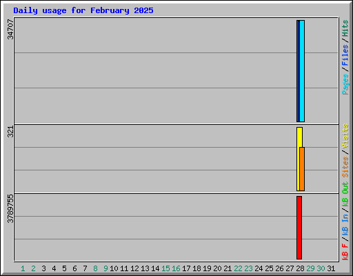 Daily usage for February 2025