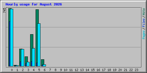 Hourly usage for August 2026